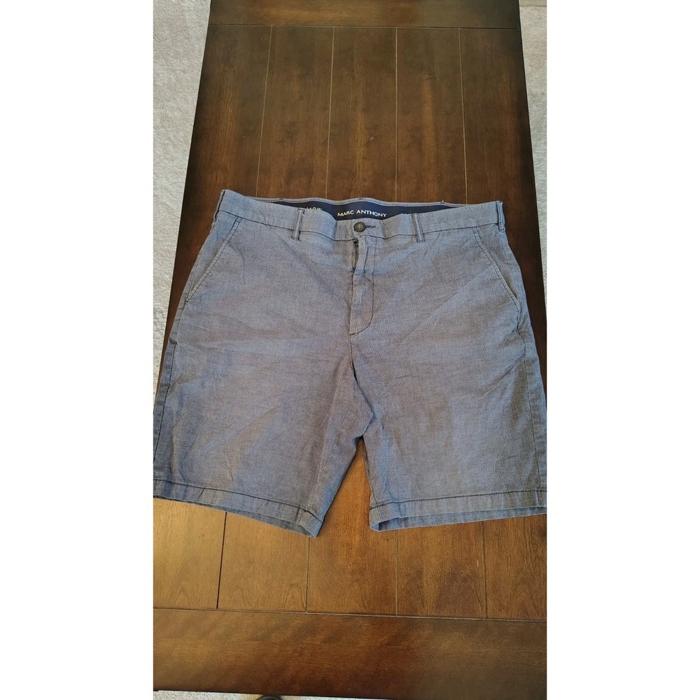 Men's "Marc Anthony" Size 40, Blue/White, Luxury, Slim Fit, Flat Front, Shorts